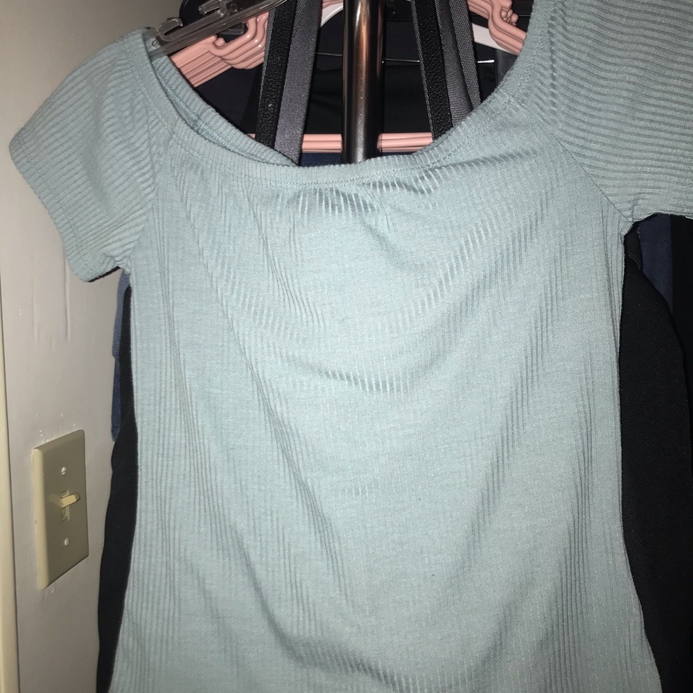 A grenish kinda off the shoulder